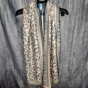 Leopard‎ Print Scarf Pashmina Shawl Wrap Thick Scarf With Tassels